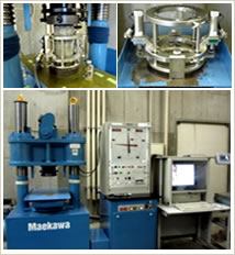 圧縮試験機(2000kN)+静弾性ジグ